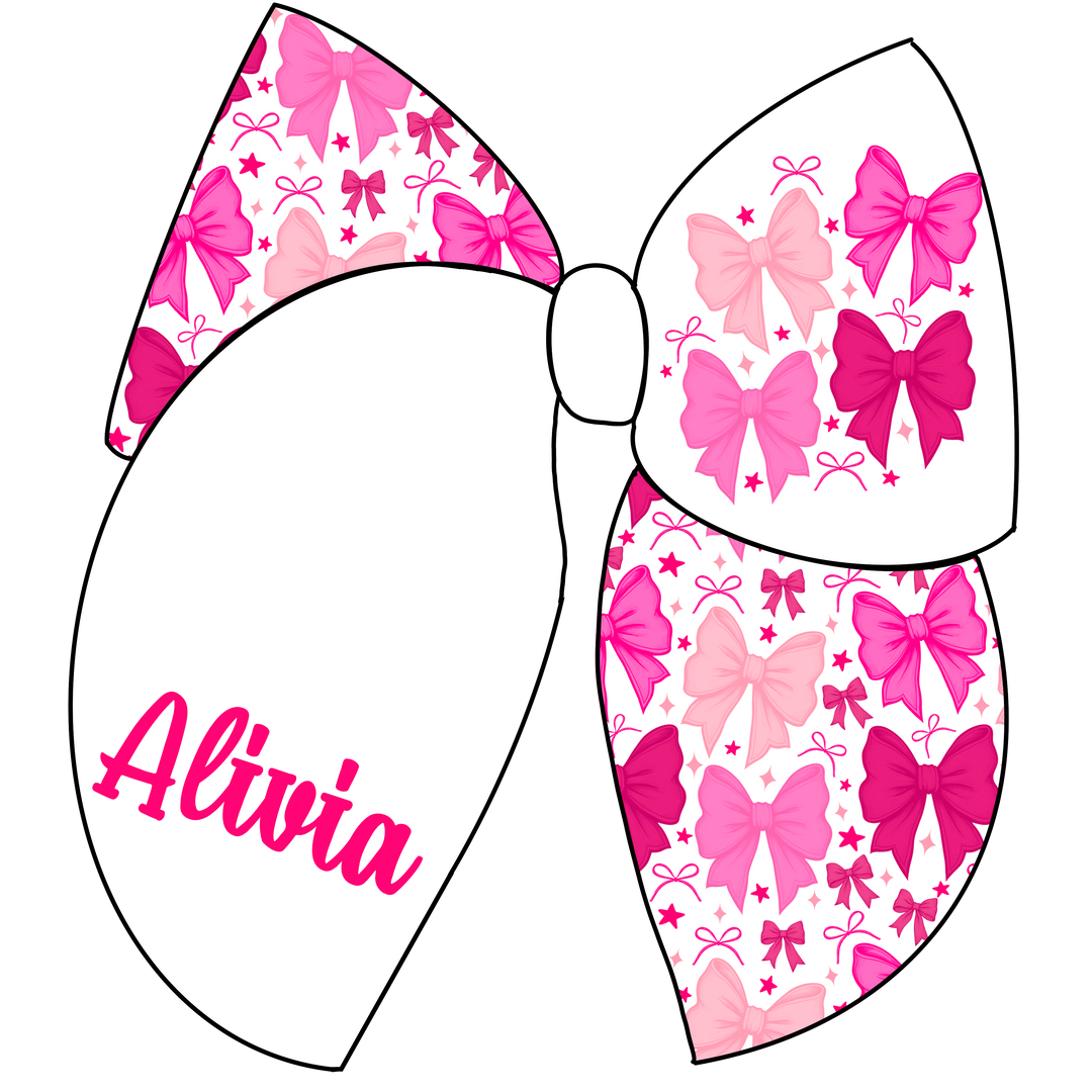 Personalized Sailor Pink bows White Background