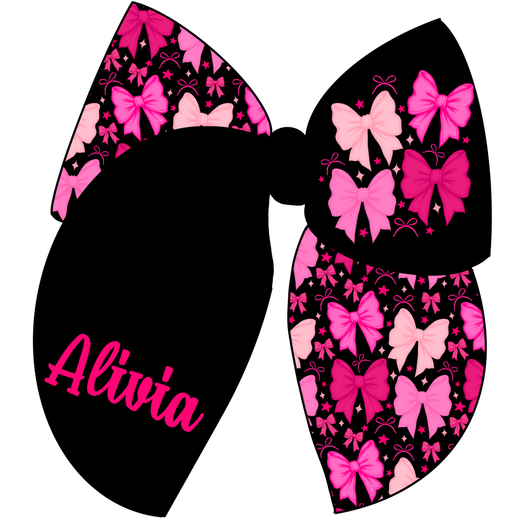 Personalized Sailor Pink bows Black Background