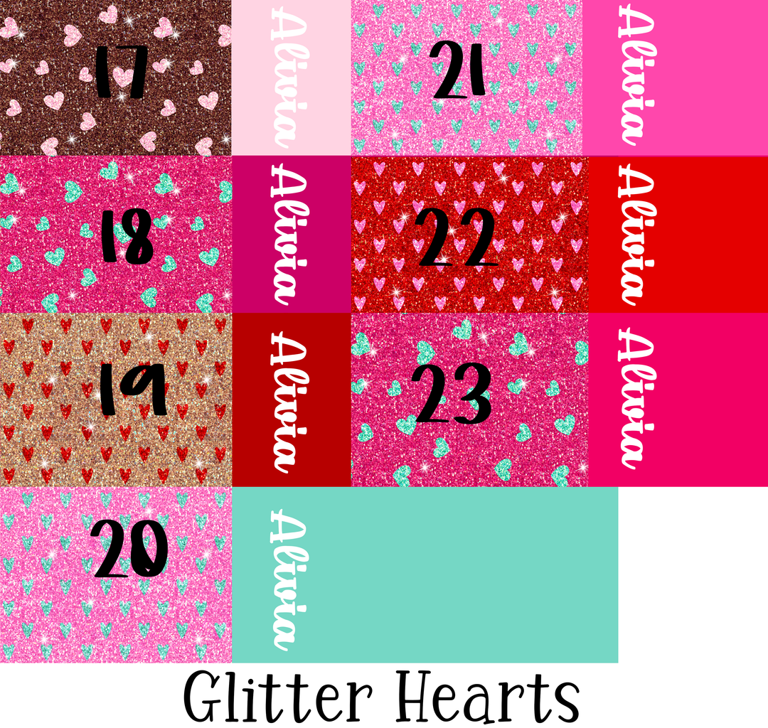 2 Tone Valentines Glitter Hearts