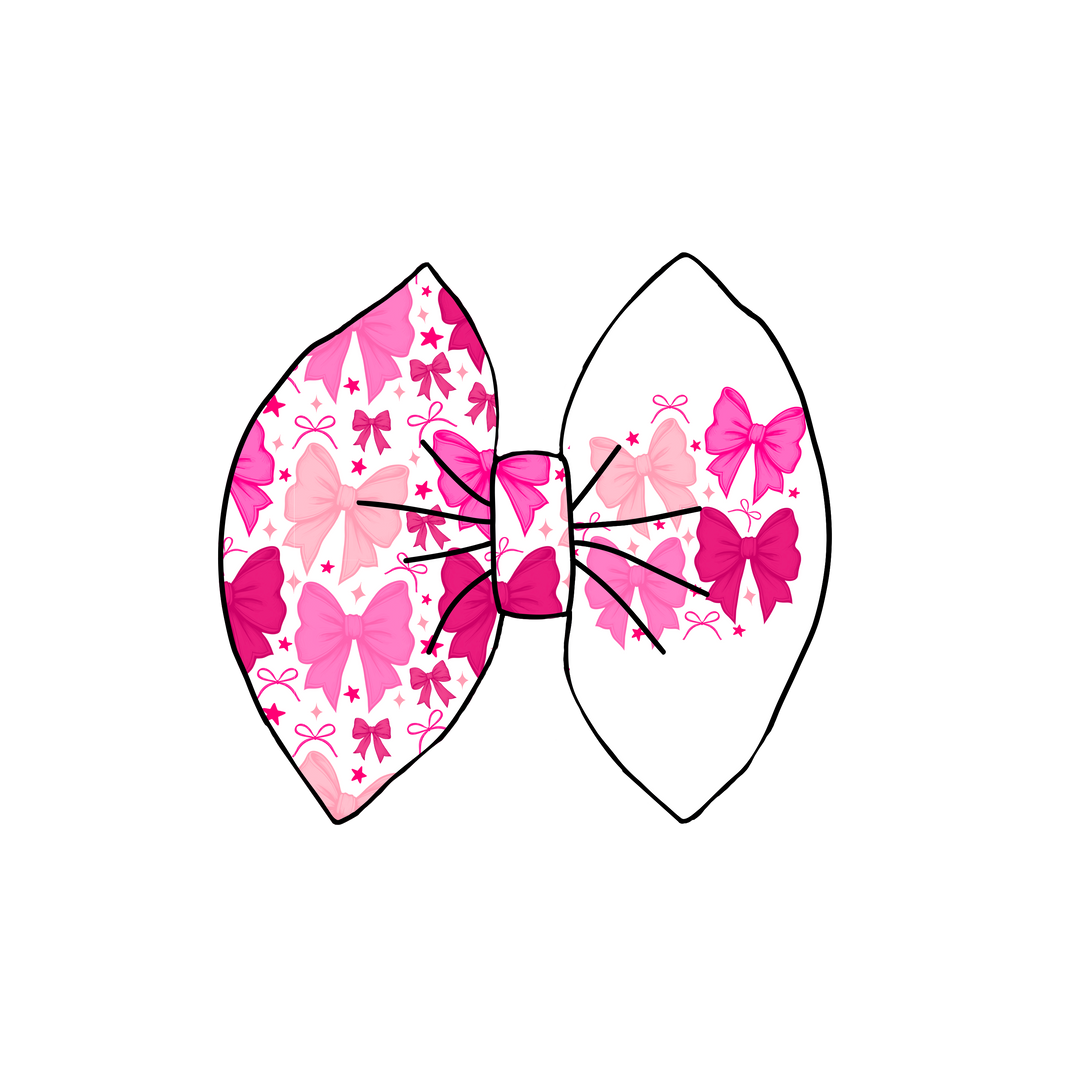 2 Tone Pink Bows White Background