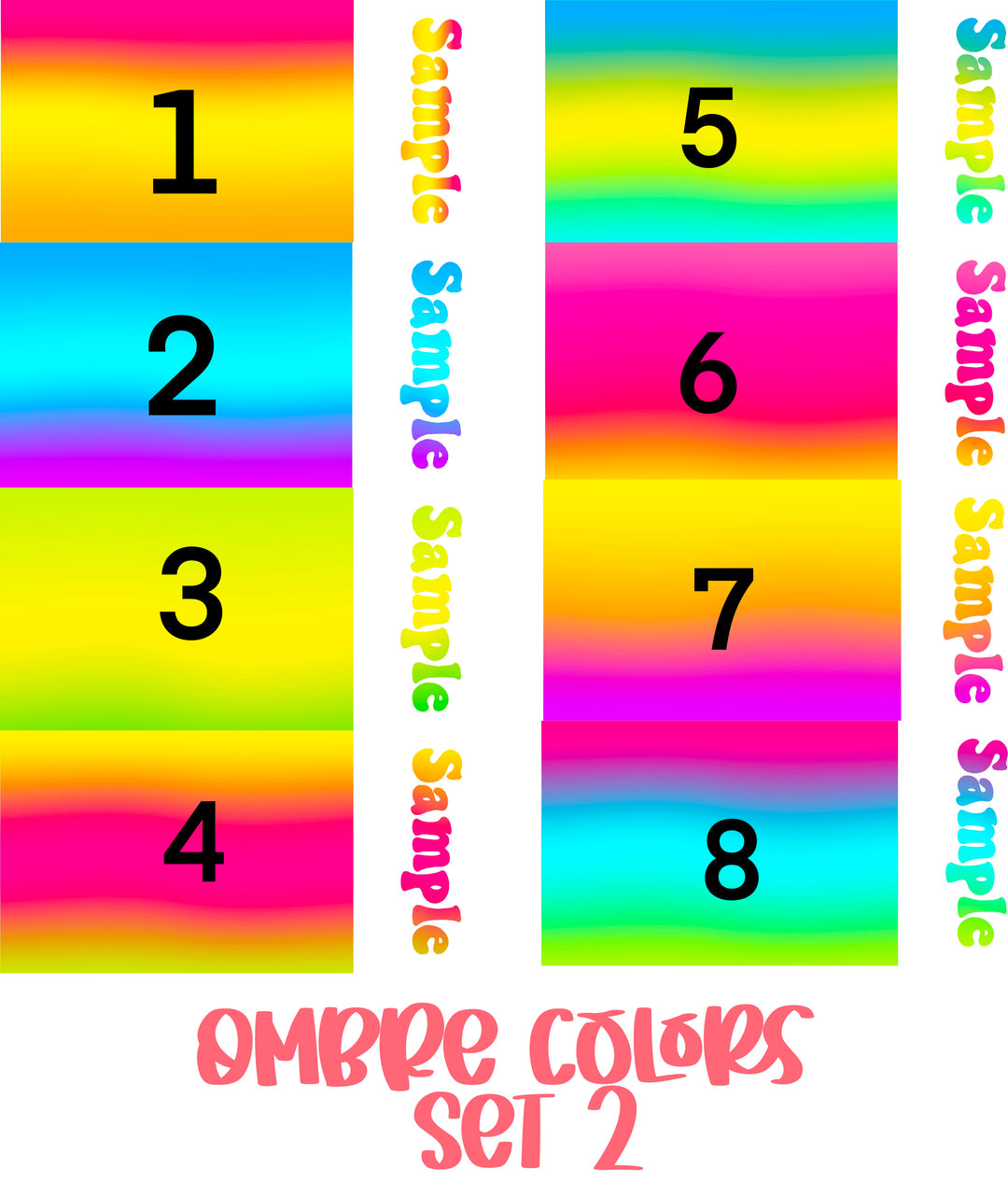 2 tone Ombre Colors Set 2