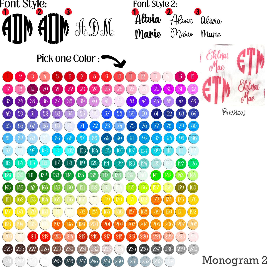 Monogram Solid Chart Bow Strips