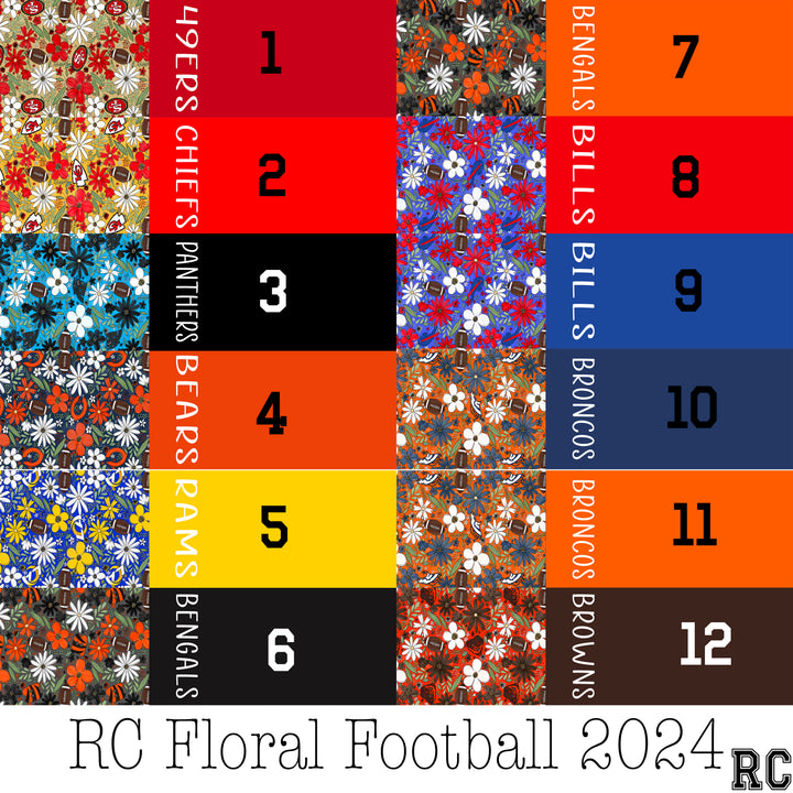 2 Tone Personalize RC Floral Football 2024
