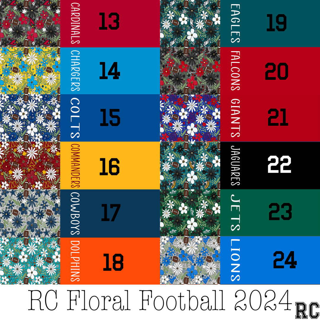 2 Tone Personalize RC Floral Football 2024