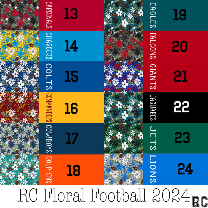 2 Tone Personalize RC Floral Football 2024