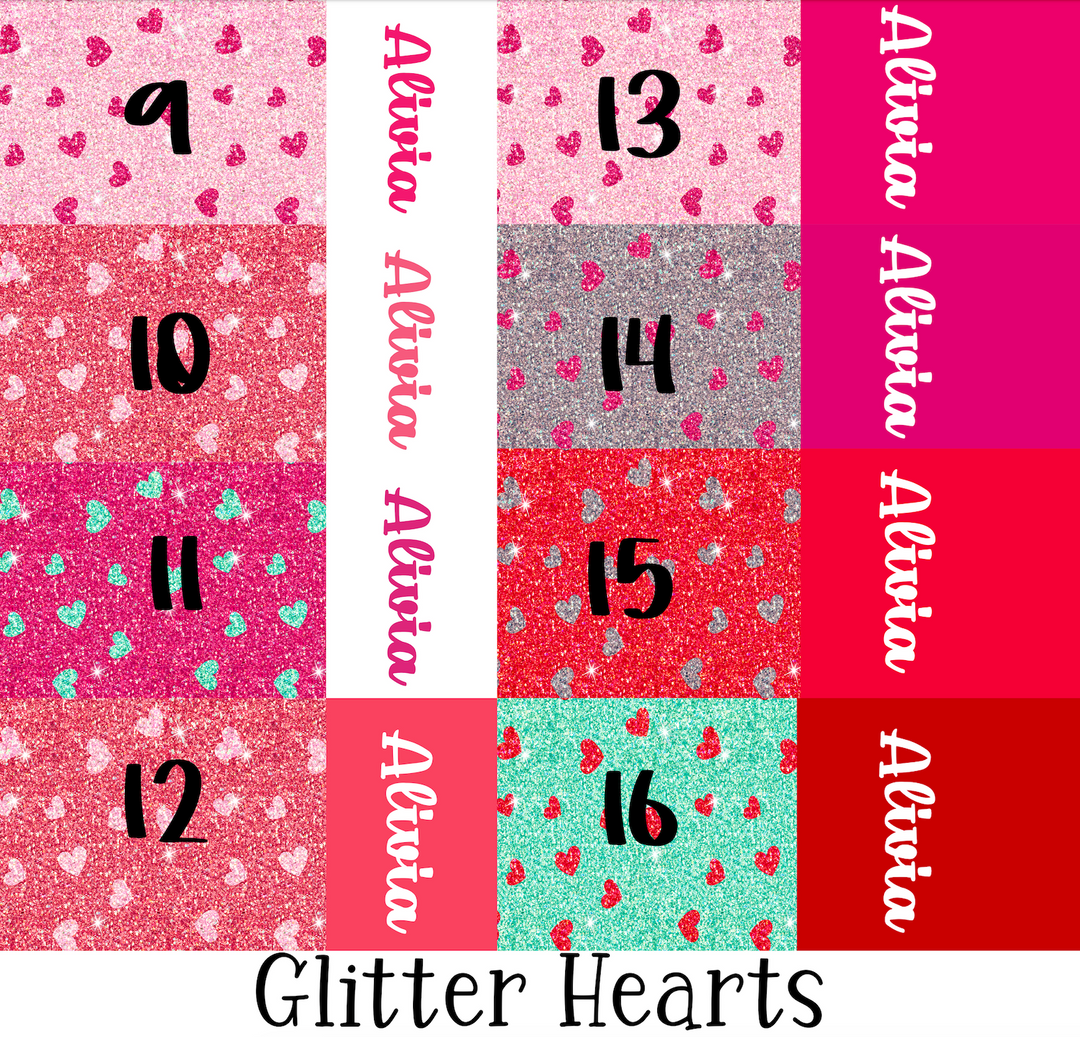 2 Tone Valentines Glitter Hearts
