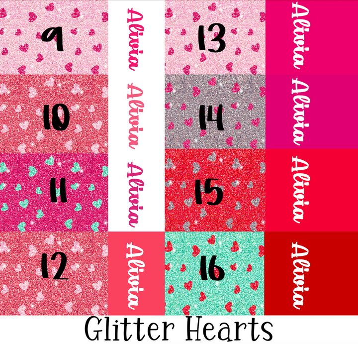 2 Tone Valentines Glitter Hearts