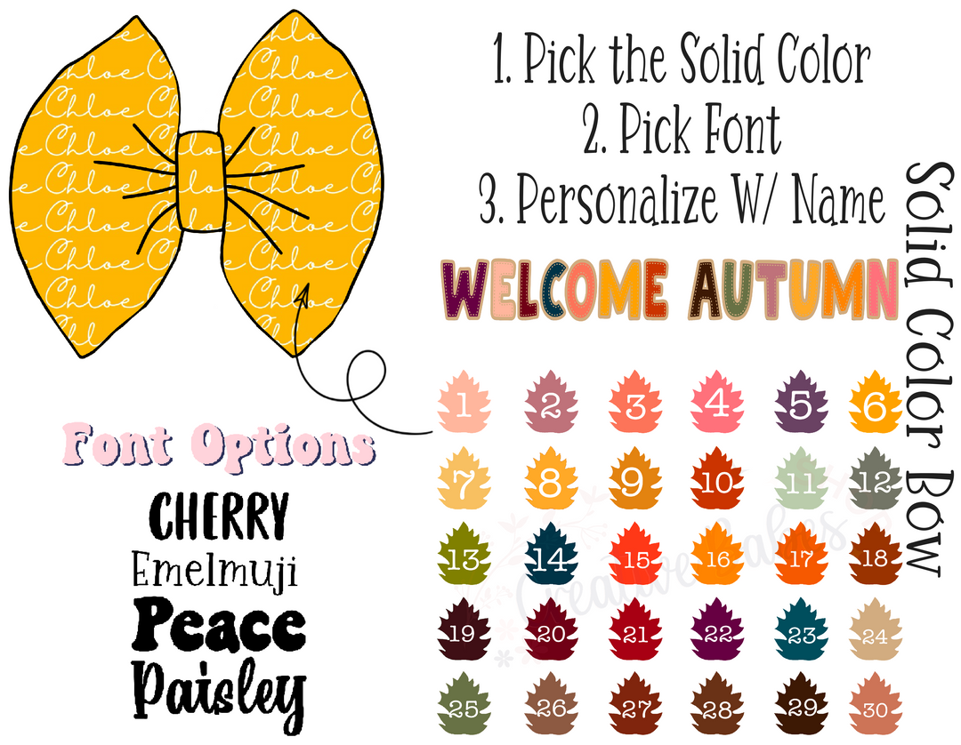 Welcome To Autumn Solid Name Strips